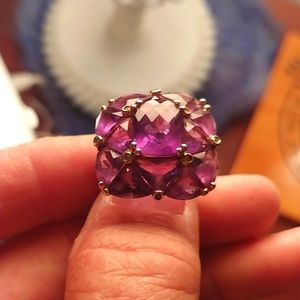 Amethyst ring gold plated silver. Size 7.50.